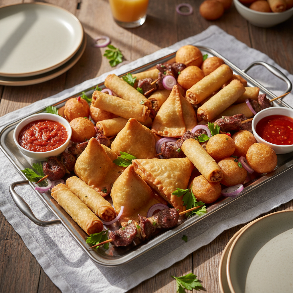 Small Chops - assorted West African finger foods and snacks